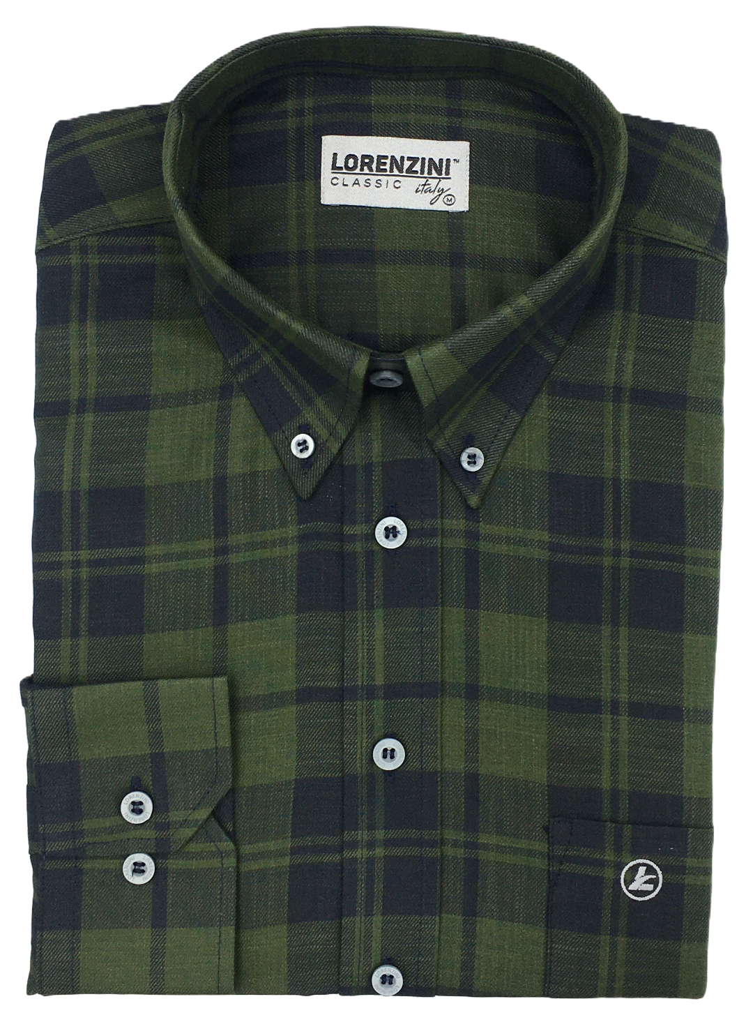 Lorenzini Classic Jade Green Check Shirt