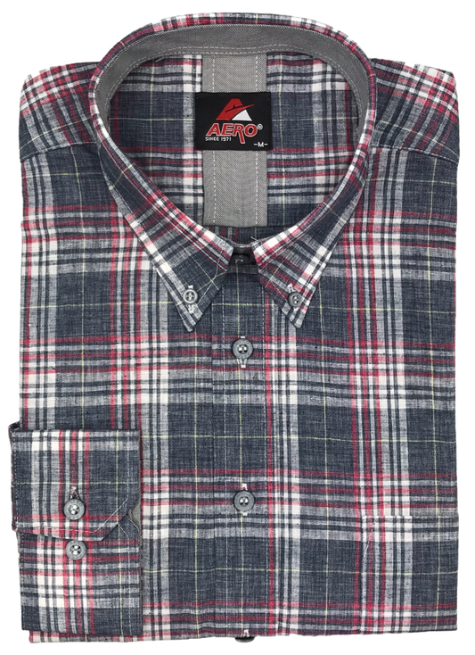 Aero Twil Grey Check Shirt