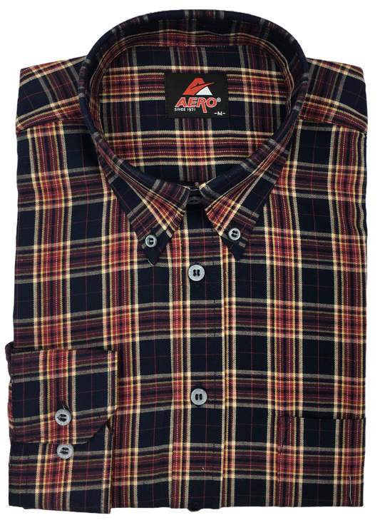 Aero Brick Navy Check Shirt