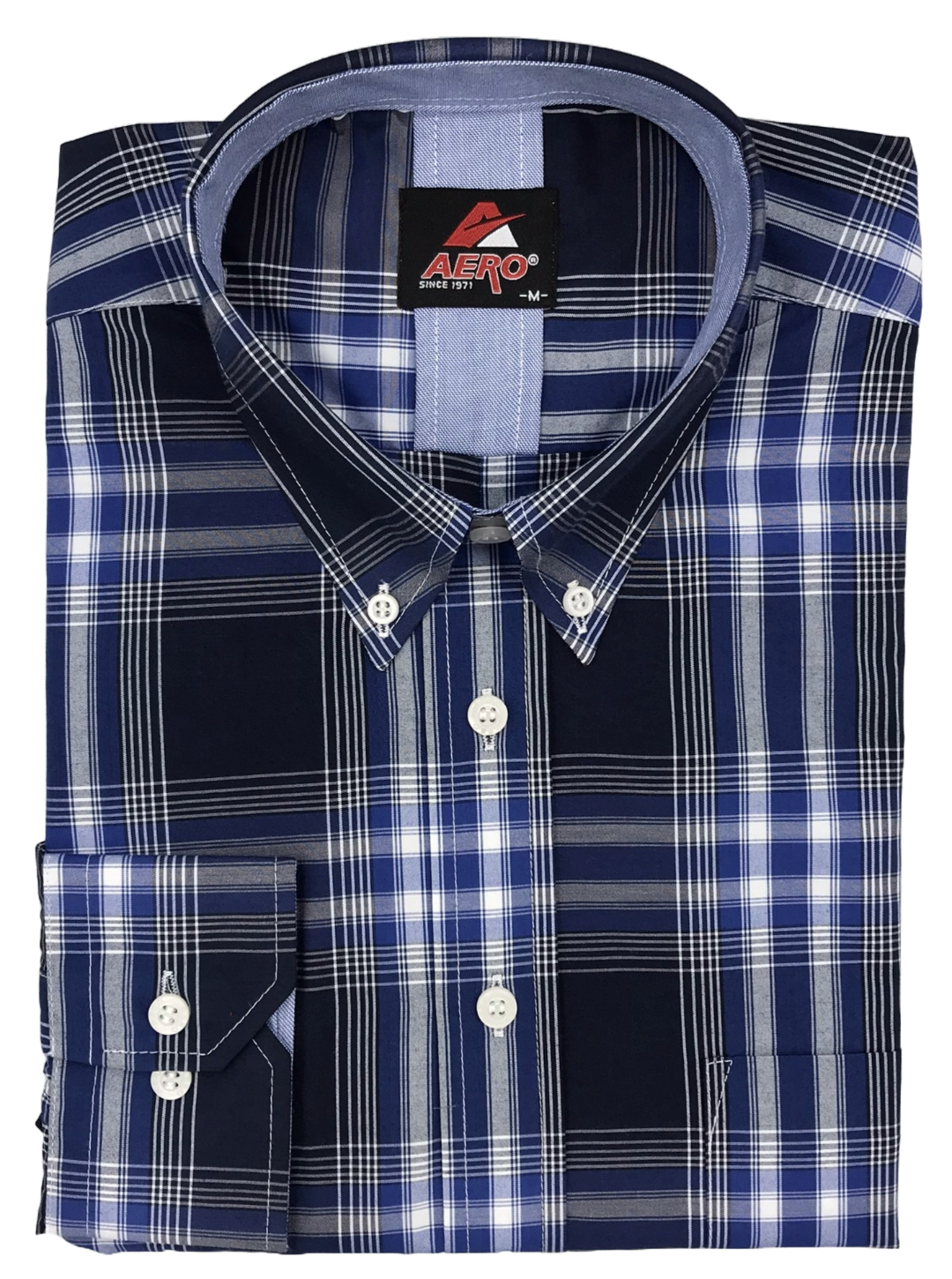Aero Wolf Navy Check Shirt