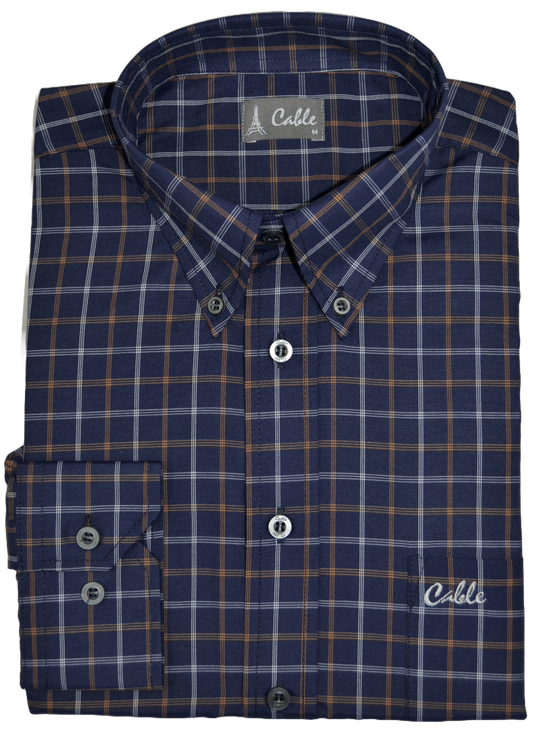 Cable Night Navy Check Shirt
