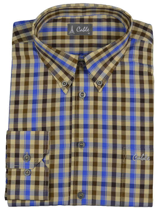 Cable Steel Blue Check Shirt