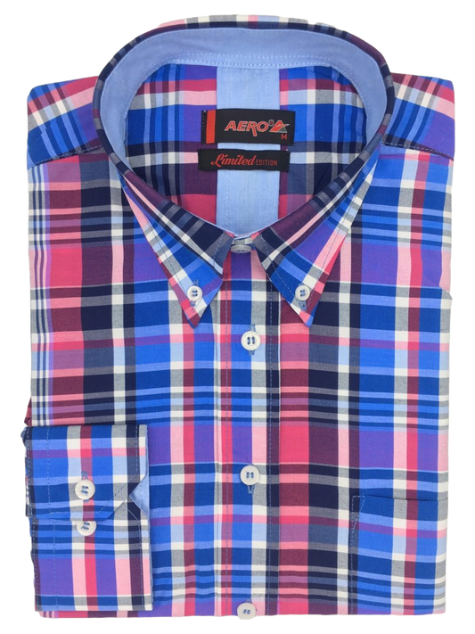 Aero Shocking Pink Check Shirt