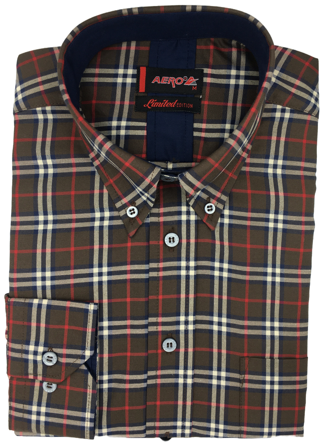 Aero Old Dust Brown Check Shirt