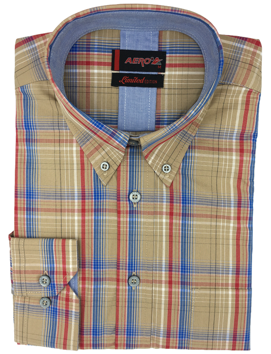 Aero Emiri Camel Check Shirt