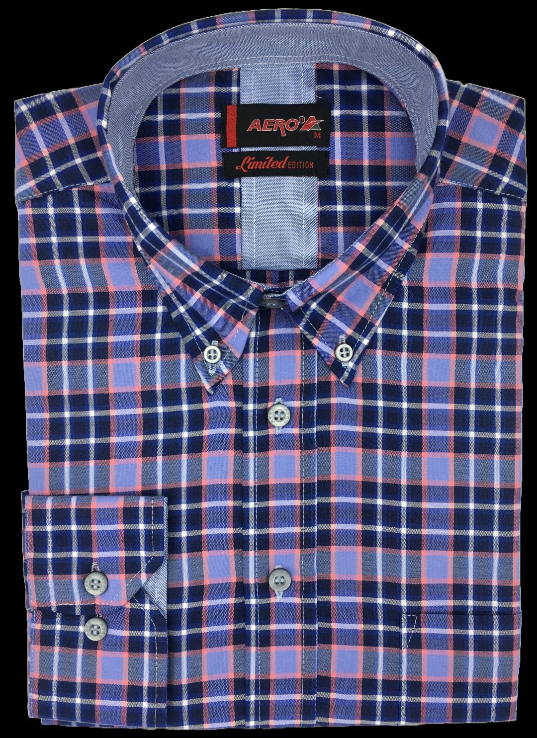 Aero Box Navy Check Shirt