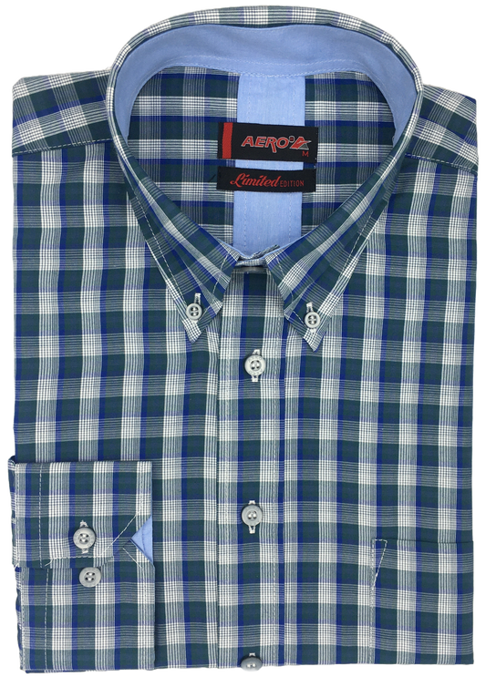 Aero Jade Green Check Shirt