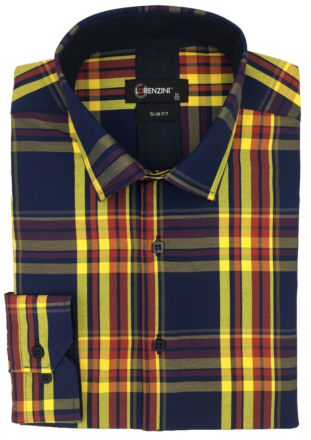 Lorenzini Slim Fit Lemon Navy Shirt