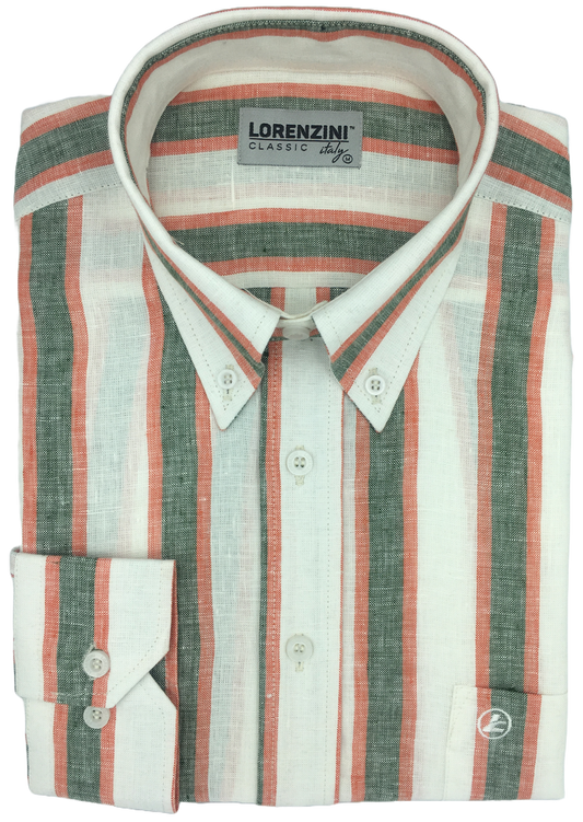 Lorenzini Classic Cream Sack Stripe Shirt