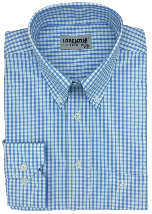 Lorenzini Classic Powdar Blue Check Shirt