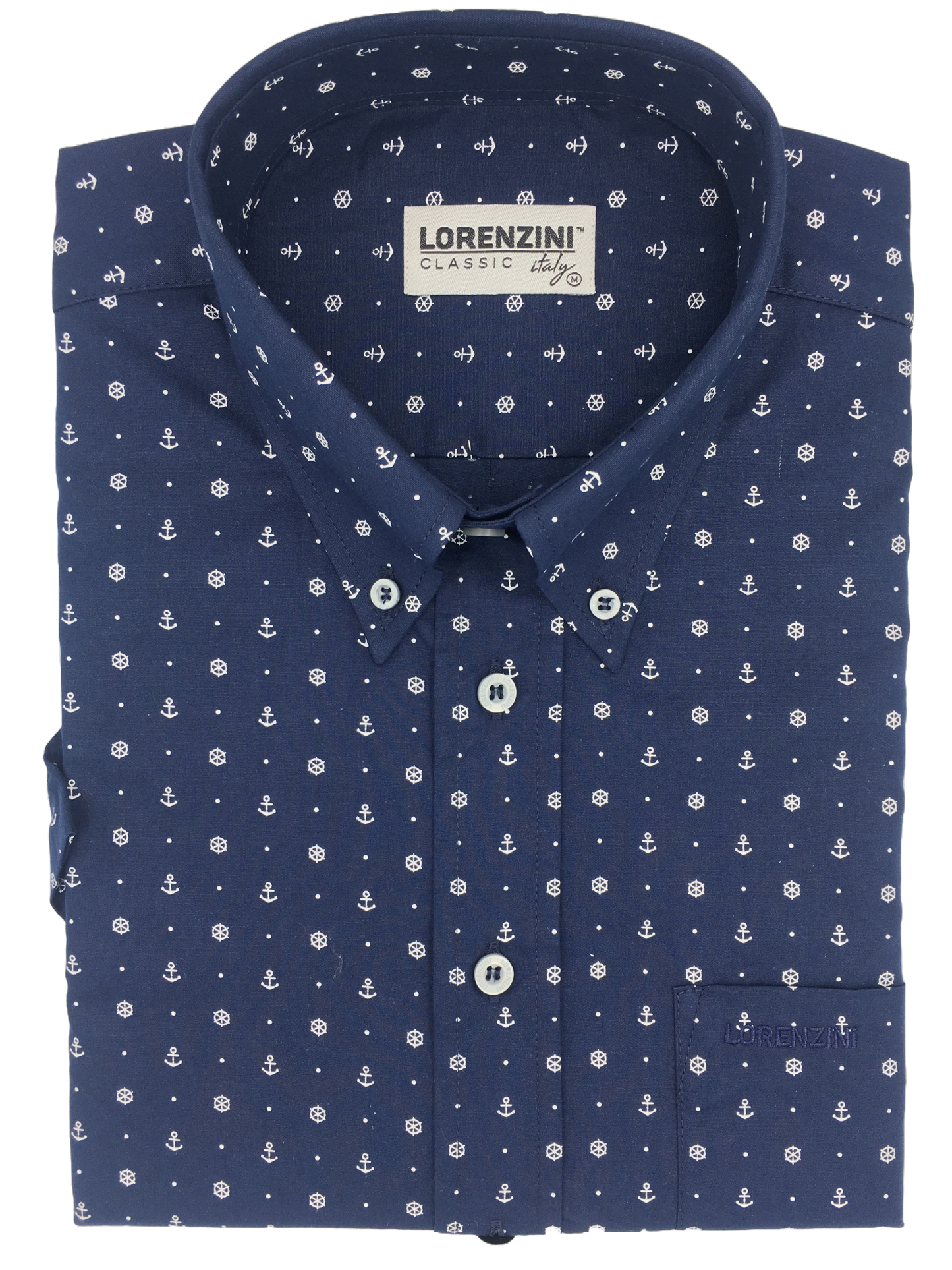 Lorenzini Classic Navy Print - Short Sleeve