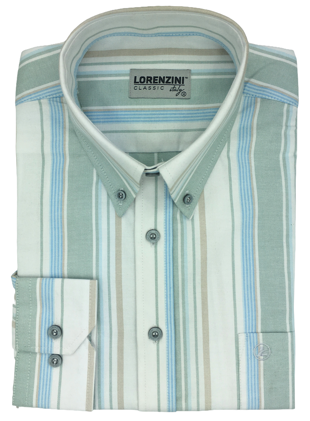 Lorenzini Classic Mint Sack Stripe Shirt