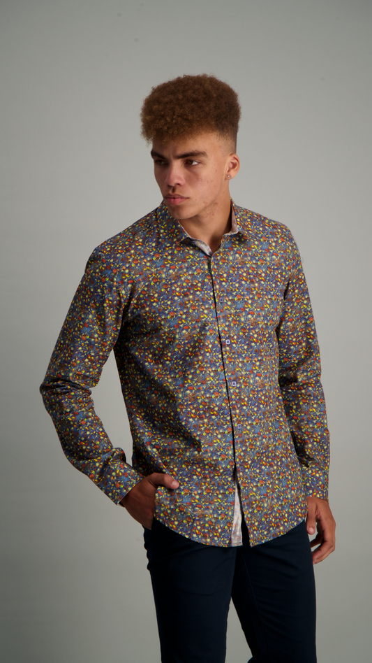 Lorenzini Slim Fit Multi Floral Shirt