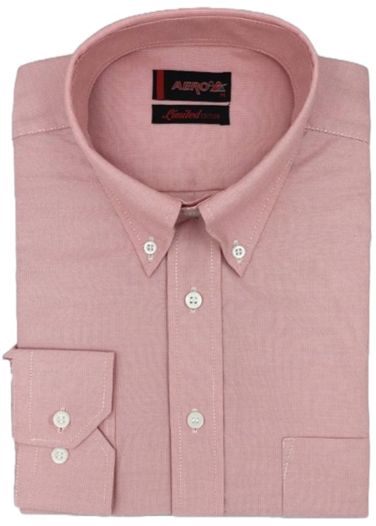 Aero Red Sniped Stripe Long Sleeve Shirt