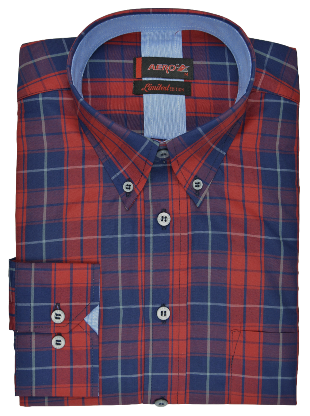 Aero Red/Navy Long Sleeve Check