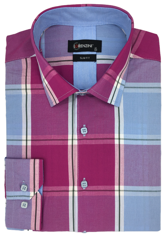 Lorenzini Slim Fit Mauvish-Crimson Shirt