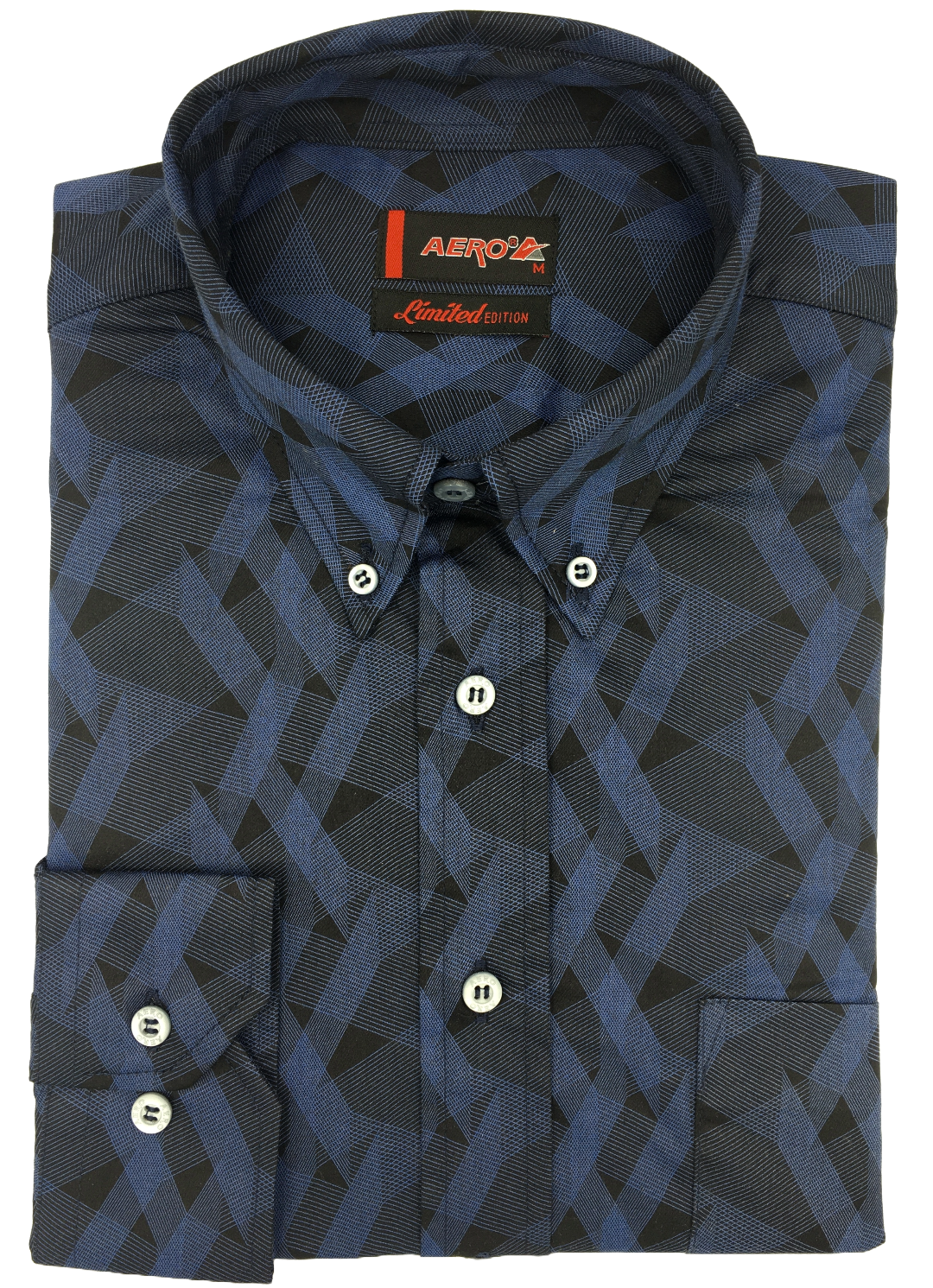 Aero Puzzled Navy Long Sleeve