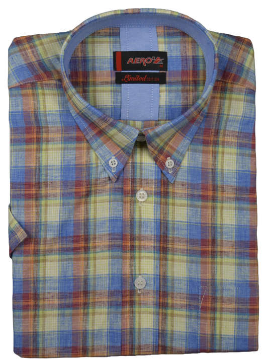 Aero Multi Swamped Check Short Sleeve Shirt