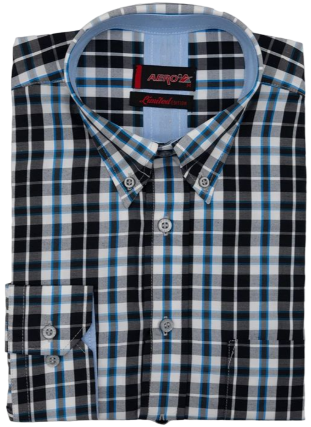 Aero Black/Grey Check Long Sleeve Shirt