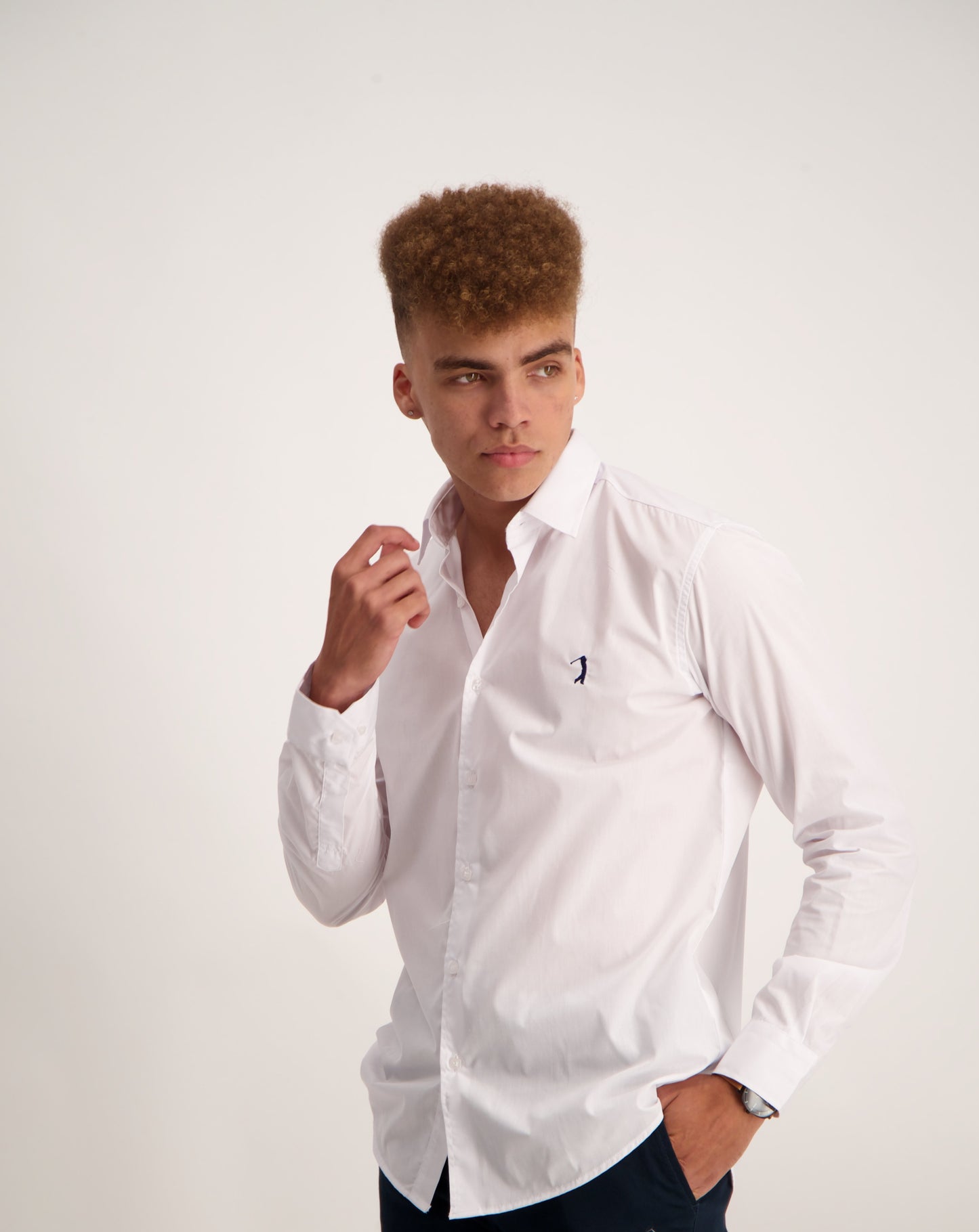 Lorenzini slim fit gary shirt - White