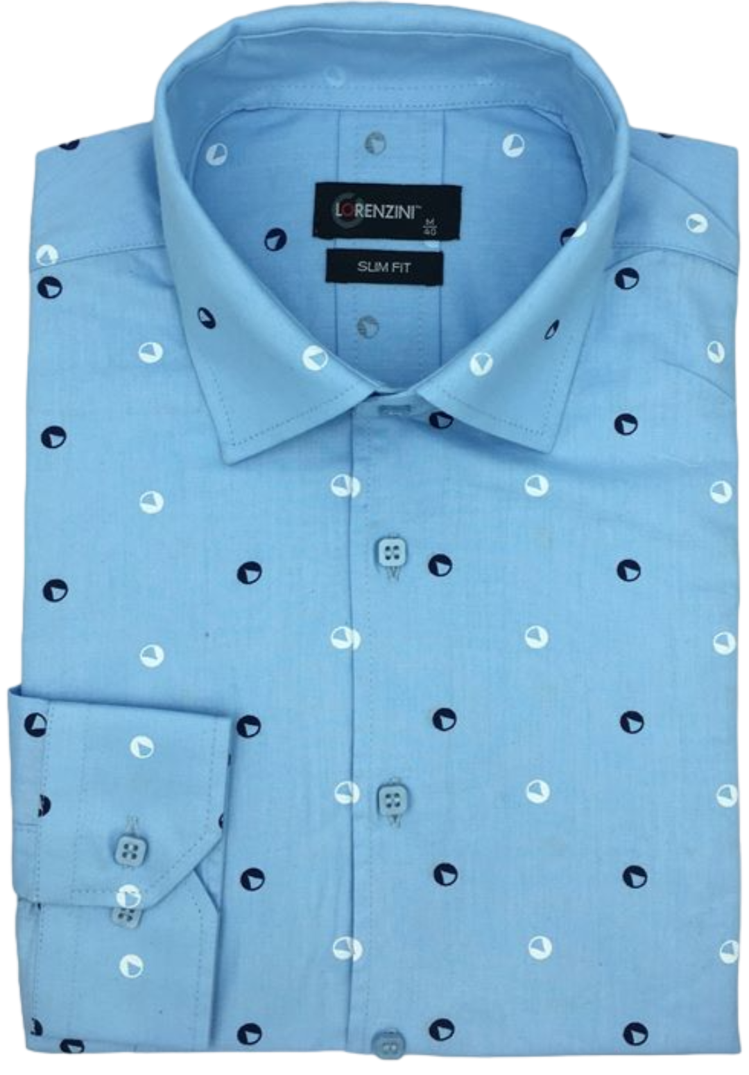 Lorenzini Slim Fit Aquamarine Printed Shirt - Sky – Shirt Shop
