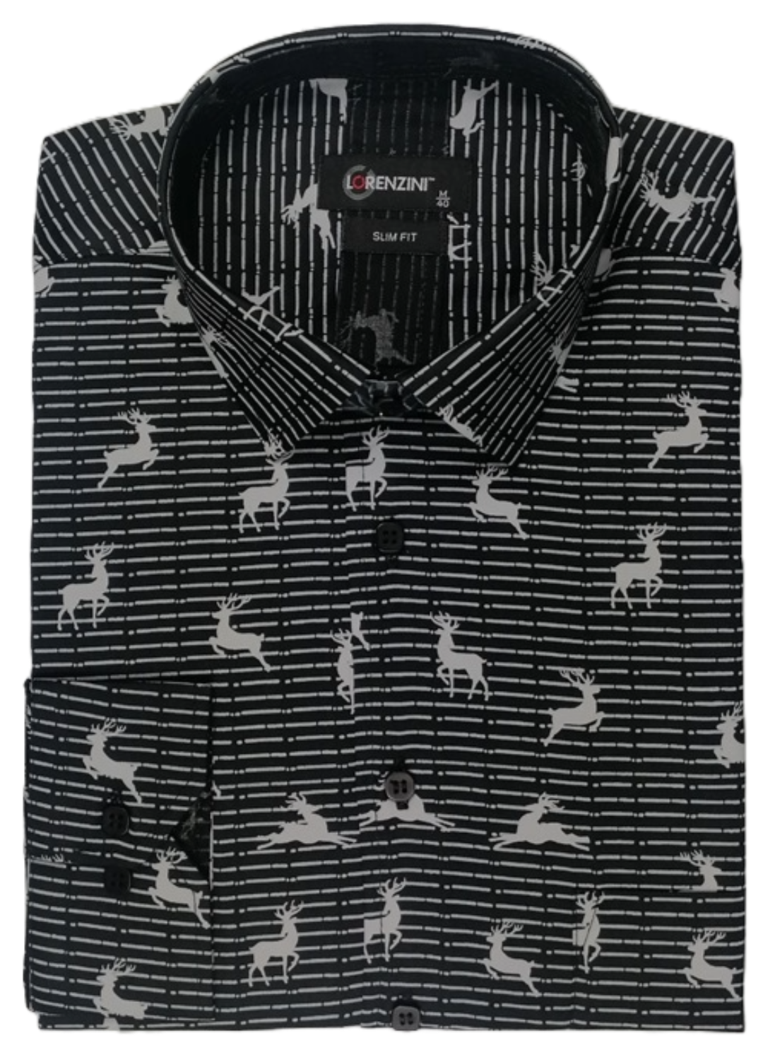 Lorenzini Slim Fit Deer Print Shirt