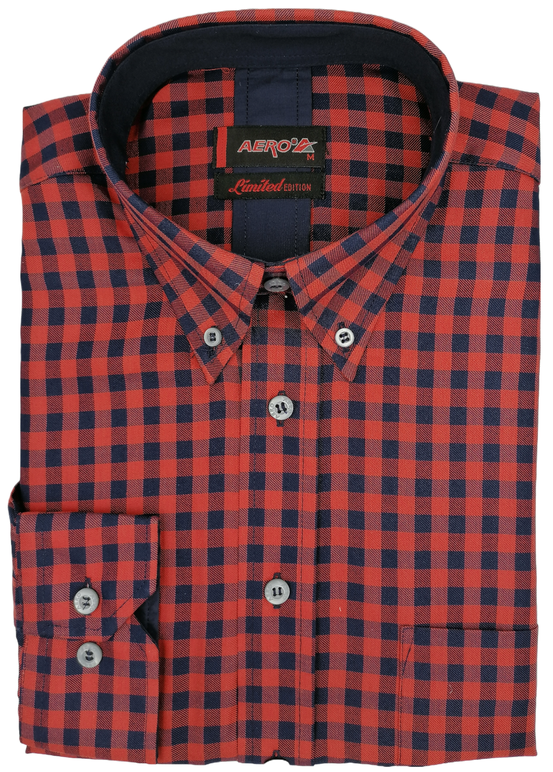 Aero Red/Navy Check Long Sleeve Shirt