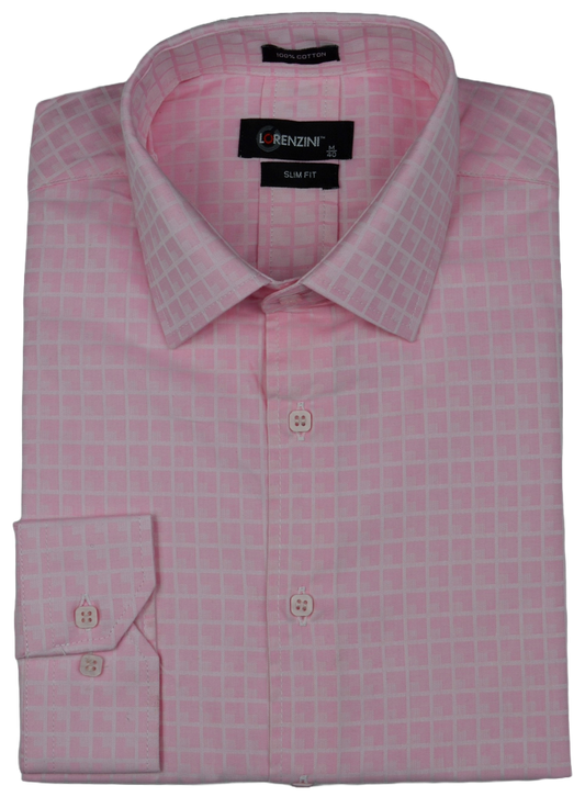 Lorenzini Slim Fit Pepper Pink Check Shirt
