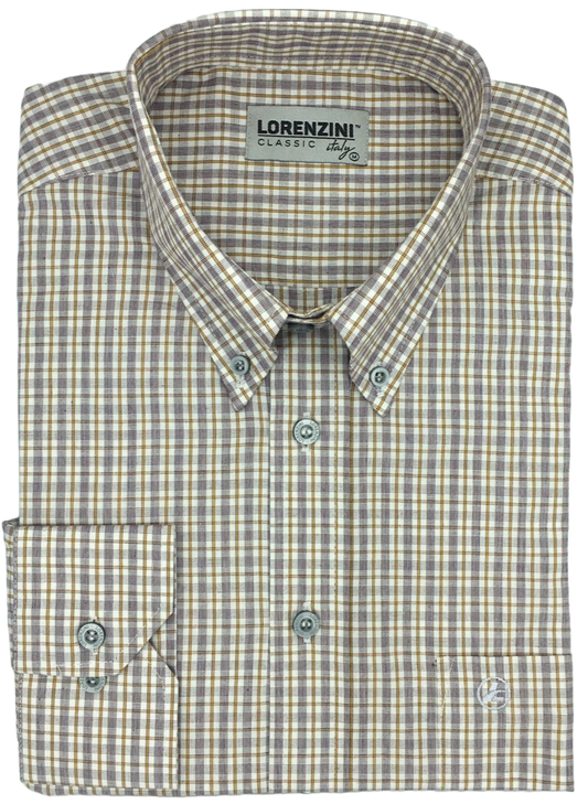 Lorenzini Classic White Burg Check Shirt