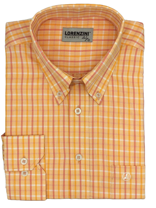Lorenzini Classic Tangerine Check Shirt