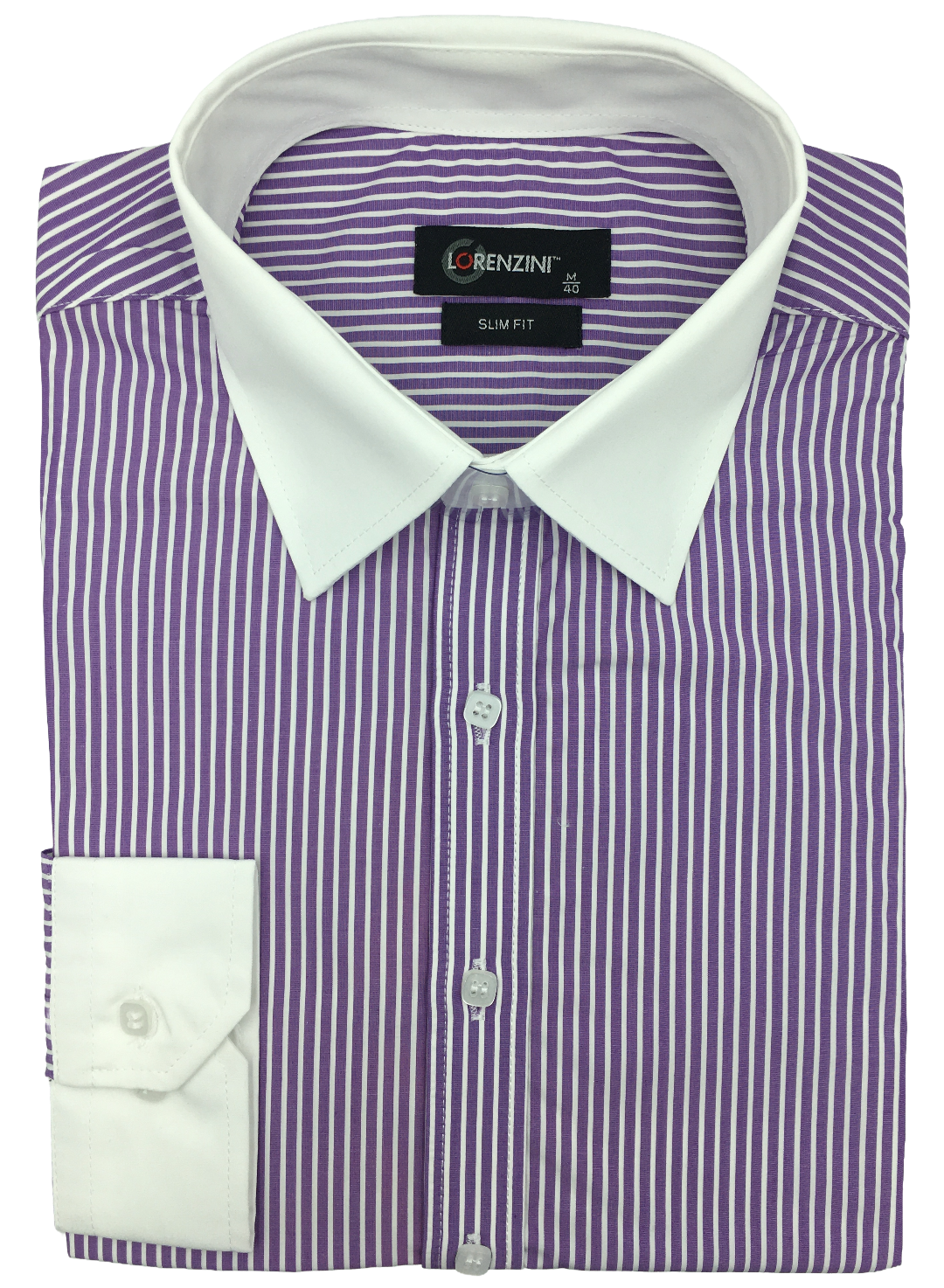 Lorenzini Slim Fit Contrast Collar Lilac