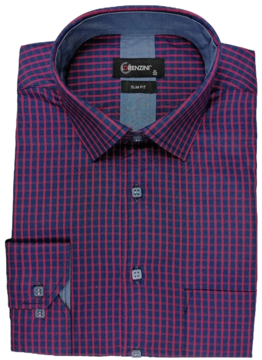 Lorenzini Slim Fit Vein Navy Shirt