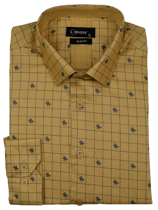 Lorenzini Slim Fit Horse Print Shirt