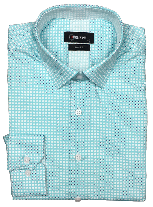 Lorenzini Slim Fit Tic-Tac Green Shirt