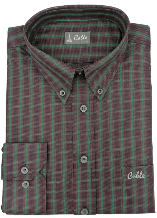 Cable Brown Mint Check Shirt