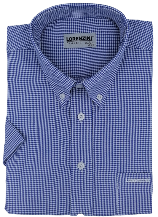Lorenzini Classic Cross Blue Check - Short Sleeve